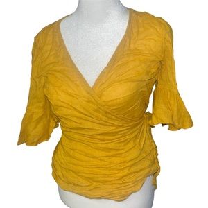 Old Navy Mustard Wrap Top
